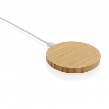 Logo trade promotional items picture of: Bamboo 15W wireless charger