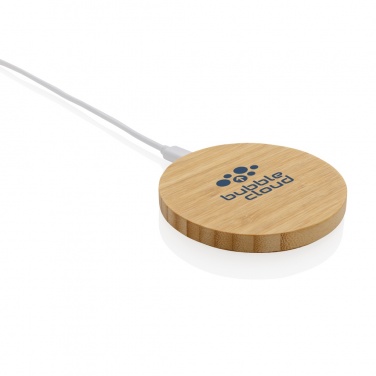 Logotrade promotional products photo of: Bamboo 15W wireless charger
