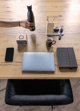 Logotrade advertising products photo of: Ontario recycled plastic & bamboo 3-in-1 wireless charger