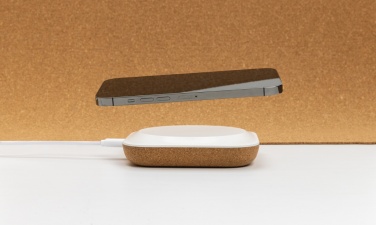 Logo trade promotional item photo of: Oregon RCS recycled plastic and cork 10W wireless