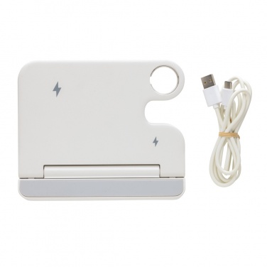 Logo trade promotional item photo of: Joltz RCS recycled plastic dual 15W charger with iWatch slot