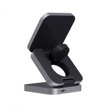 Logo trade corporate gifts image of: Terra RCS recycled aluminum foldable 3 in 1 15W charger