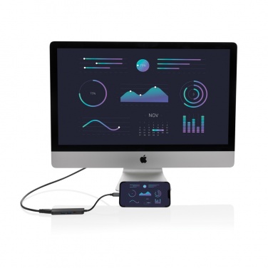 Logo trade corporate gifts picture of: Terra RCS recycled aluminum hub with HDMI input