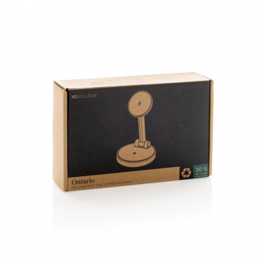 Logo trade promotional merchandise photo of: Ontario RCS rplastic 15W magnetic charging 2 in 1 stand
