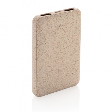 Logo trade promotional product photo of: Wheat Straw 5.000 mAh Pocket Powerbank