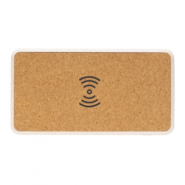 Logotrade promotional product picture of: Cork and Wheat Straw 8.000 mAh 5W wireless powerbank