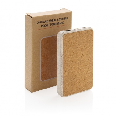 Logotrade promotional merchandise photo of: Cork and Wheat 5.000 mAh pocket powerbank