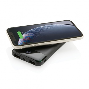 Logo trade promotional gift photo of: 10.000 mah wireless powerbank with watch charger