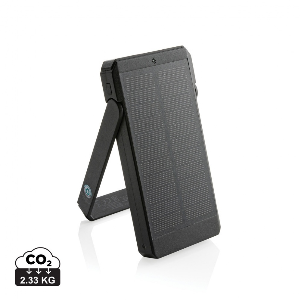 Logo trade business gift photo of: Skywave RCS recycled plastic solar powerbank 10000 mAh