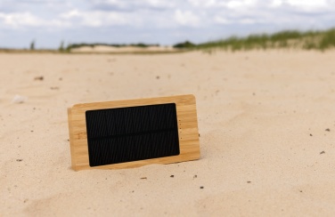 Logo trade promotional items image of: Sunwick 10.000 mAh Bamboo solar powerbank