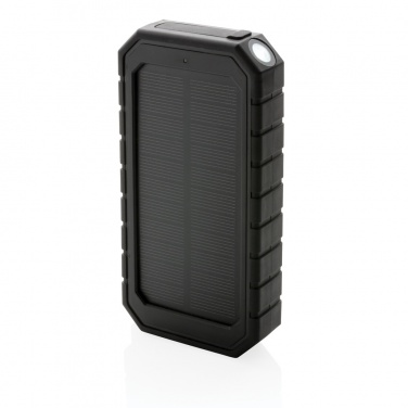 Logo trade promotional merchandise picture of: RCS recycled plastic Solar powerbank with 10W Wireless
