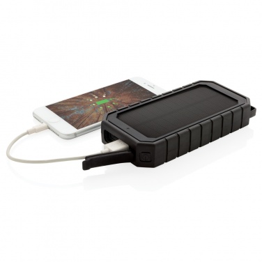 Logotrade promotional item image of: RCS recycled plastic Solar powerbank with 10W Wireless