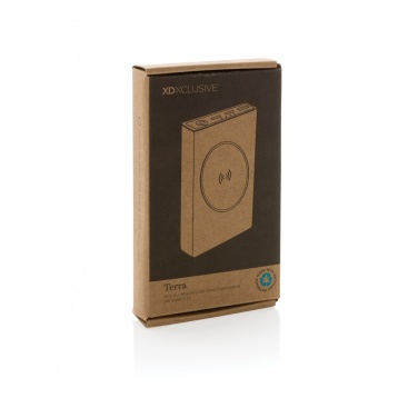 Logotrade promotional item image of: Terra RCS recycled aluminium 5000 mAh powerbank 5W wireless