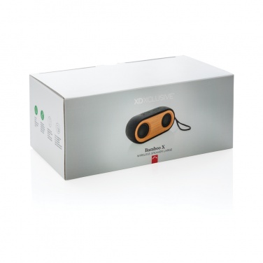 Logotrade promotional gift image of: Bamboo X double speaker