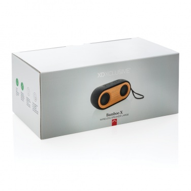 Logotrade promotional item image of: Bamboo X double speaker