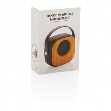 Logo trade promotional items image of: Bamboo 3W Wireless Fashion Speaker