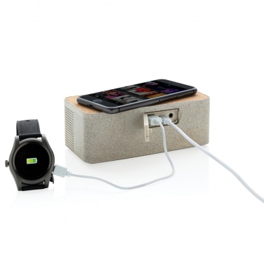 Logo trade promotional giveaways image of: Wheatstraw wireless charging speaker