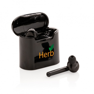 Logo trade business gifts image of: Liberty wireless earbuds in charging case
