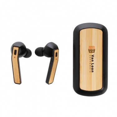 Logotrade promotional giveaways photo of: Bamboo Free Flow TWS earbuds in case