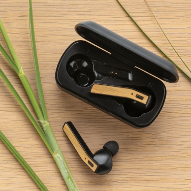 Logo trade promotional items picture of: Bamboo Free Flow TWS earbuds in case