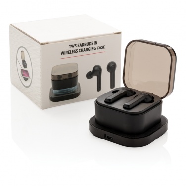 Logotrade corporate gift image of: TWS earbuds in wireless charging case