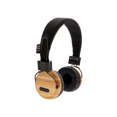 Logo trade promotional gifts image of: Bamboo wireless headphone