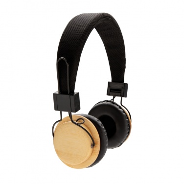 Logo trade promotional giveaways picture of: Bamboo wireless headphone