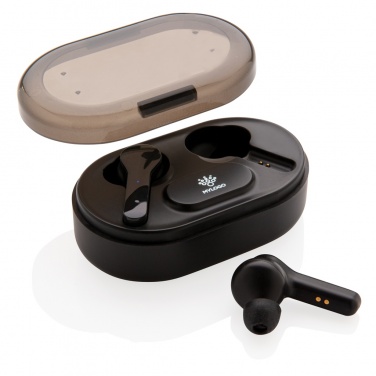 Logo trade promotional giveaways picture of: Light up logo TWS earbuds in charging case