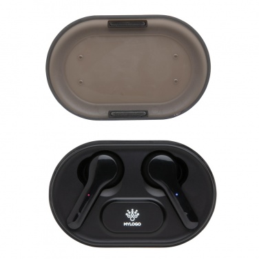 Logotrade corporate gift image of: Light up logo TWS earbuds in charging case
