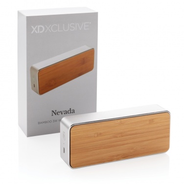 Logo trade advertising products image of: Nevada Bamboo 3W wireless speaker