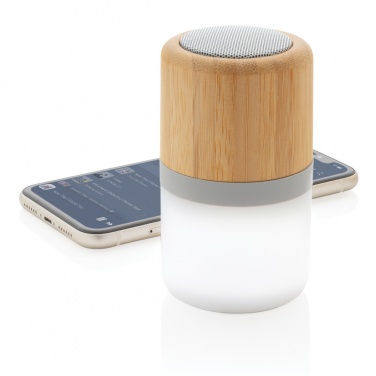 Logo trade promotional item photo of: Bamboo colour changing 3W speaker light