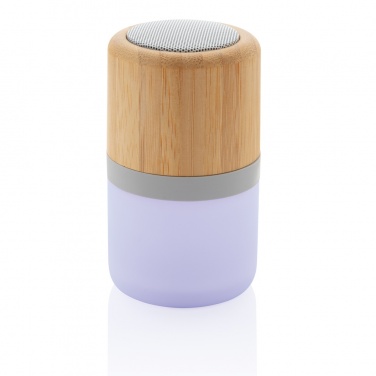 Logo trade corporate gifts picture of: Bamboo colour changing 3W speaker light