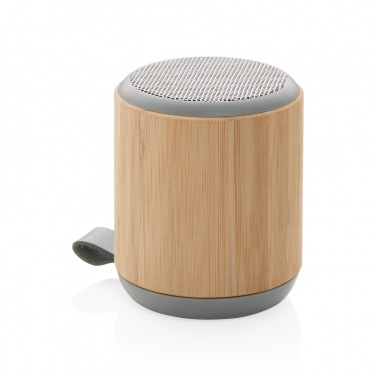 Logo trade advertising products image of: Bamboo and fabric 3W wireless speaker