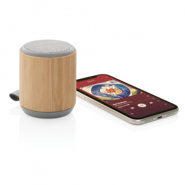 Logotrade promotional product image of: Bamboo and fabric 3W wireless speaker