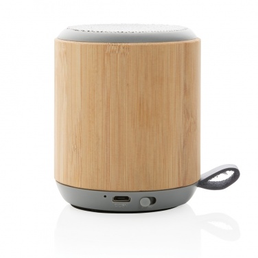 Logotrade advertising product picture of: Bamboo and fabric 3W wireless speaker