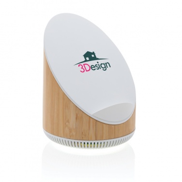 Logo trade promotional items image of: Ovate bamboo 5W speaker with 15W wireless charger