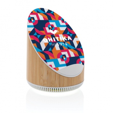 Logotrade promotional merchandise image of: Ovate bamboo 5W speaker with 15W wireless charger