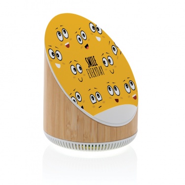 Logo trade promotional gift photo of: Ovate bamboo 5W speaker with 15W wireless charger