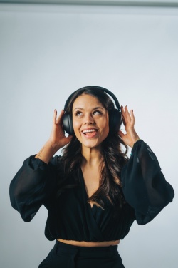 Logo trade promotional product photo of: Urban Vitamin Cupertino RCS rplastic ANC headphone