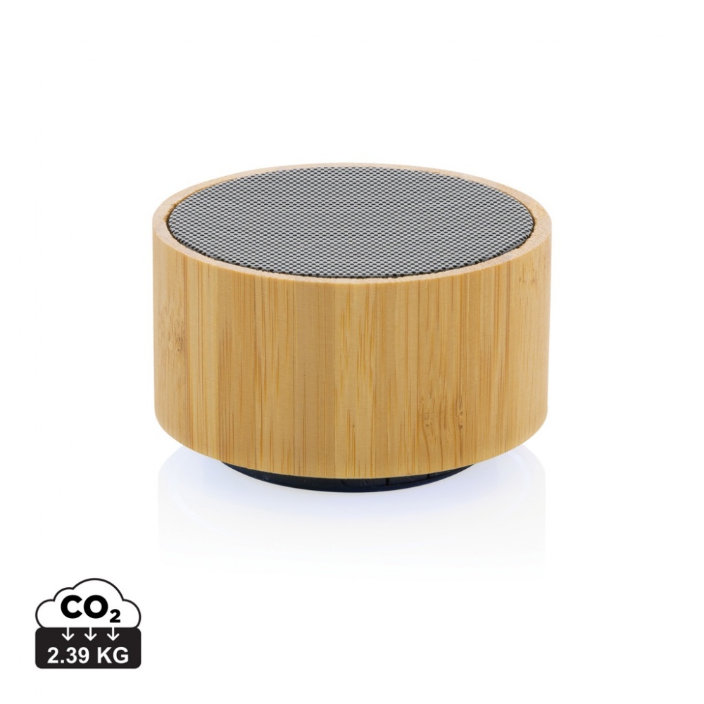 Logo trade promotional product photo of: RCS recycled plastic and bamboo 3W wireless speaker