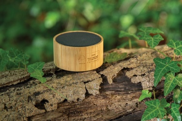 Logotrade advertising product image of: RCS recycled plastic and bamboo 3W wireless speaker