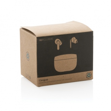Logotrade promotional giveaways photo of: Oregon RCS recycled plastic and cork TWS earbuds