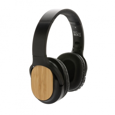 Logo trade promotional giveaways image of: RCS and bamboo Elite Foldable wireless headphone