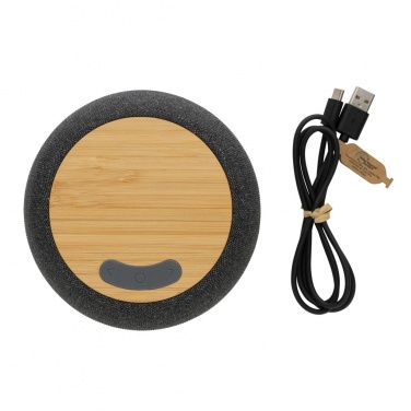 Logo trade promotional gifts image of: RCS Rplastic/PET and bamboo 5W speaker