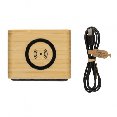 Logotrade corporate gifts photo of: RCS Rplastic 3W speaker with bamboo 5W wireless