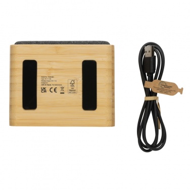 Logo trade promotional gift photo of: RCS Rplastic 3W speaker with bamboo 5W wireless