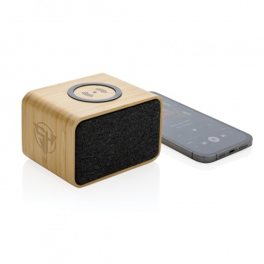 Logotrade promotional product picture of: RCS Rplastic 3W speaker with bamboo 5W wireless