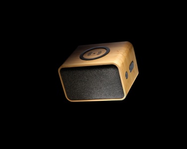 Logotrade promotional merchandise picture of: RCS Rplastic 3W speaker with bamboo 5W wireless