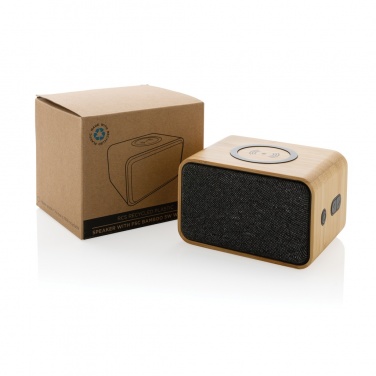 Logo trade promotional merchandise photo of: RCS Rplastic 3W speaker with bamboo 5W wireless