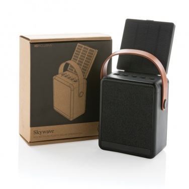 Logo trade promotional giveaway photo of: Skywave RCS recycled plastic solar speaker 12W